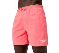 Speedo Men's 16" Watershort Swiming Trunks| Quick Dry | Comfortable Fit | Clasic Style | Drawstring Waist, Black/Neon Coral, M