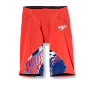 Speedo Men's Fastskin LZR Ignite Jammer | Tech Suit | Racing Suit | Racewear | FINA Approved, Flame Red/Bolt/White, 28