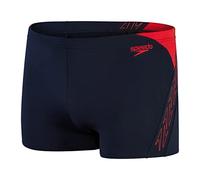Speedo Men's Hyperboom Splice Aquashort Swimming Trunks| Quick Drying | Training | Fitness | Chlorine Resistant, True Navy/Fed Red, 30