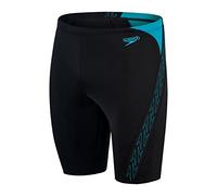 Speedo Men's Hyperboom Splice Jammer Swimming Trunks | Quick Drying | Training | Fitness | Chlorine Resistant, Black/Bolt, 34