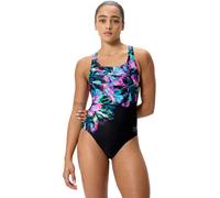 Speedo One Piece Printed Powerback Glitchy Garden/Nero L - UK36