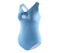 Speedo One Piece Swimsuit Tie Front Plus Size Ribbed Un Pezzo, Blu Robbia, 24 Donna