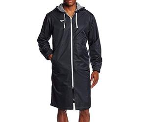 Speedo Parka Jacket Fleece Lined Team Colors Costume Black, S Donna