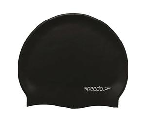 Speedo Plain Flat Silicone - cuffia - unisex Black