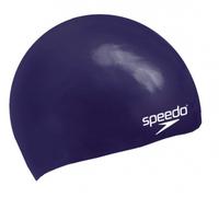 Speedo plain moulded silicone junior cap blu scuro
