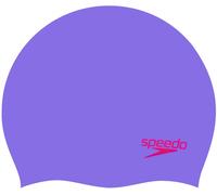 Speedo plain moulded silicone junior cap viola/rosso