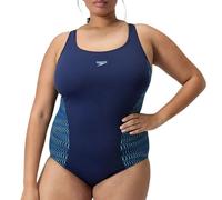 Speedo Plus Placement Medalist One Piece Costume da Bagno per Donna, Blu Navy, 40