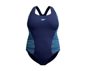 Speedo Plus Placement Medalist One Piece Costume da Bagno per Donna, Blu Navy, 48