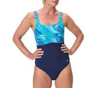 Speedo Print Contour Eclipse One Piece Costume da Bagno per Donna, Blu Navy, 42