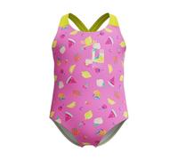 Speedo Print Crossback One Piece Costume da Bagno per Bambina, Rosa, 6-9 Anni