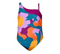 Speedo Printed Asymmetric Plus Size 1pce Costume Intero per Donna, Ocean Depths/Mango/Carrot Cake/Viola Fluo/Berry Cool, 44 EU