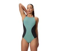Speedo Sculpture High Neck Contour Swimsuit Verde UK 42 Donna
