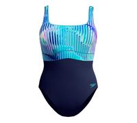 Speedo Shaping Contour Eclipse Printed Costume da Bagno Intero per Donna, Turquoise Gem, 32