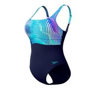 Speedo Donna Shaping Contour Eclipse Printed One Piece Swimsuit | Shapewear | Beach And Holiday Swimwear, Turquoise Gem, 46