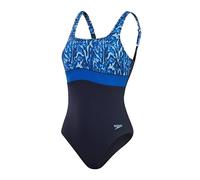 Speedo Shaping ContourEclipse Printed 1 Piece Costume da Bagno, Pure Blue/True Cobalt/Curious Blue, 44/20 Women's