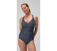 Speedo Shaping V Neck Costume da Bagno Intero per Donna, Grey Lead, 32