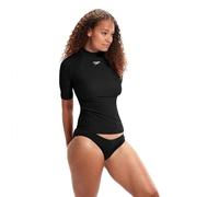 Speedo Short Sleeve Maglia Rash per Donna, Nero, 34