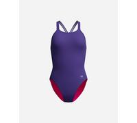 Speedo Solid Powerback W - Costume Piscina - Donna - Blu 40