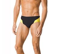 Speedo Spark Splice - Costume da Bagno da Uomo, Uomo, Costume da Bagno, MENDTEAMSPLCENDBRIEF, Nero/Giallo Scintilla, 28