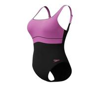 Speedo SPDSCU CNTR Eclipse - Costume da Bagno da Donna con Spalline Regolabili, Nero-Viola, 48