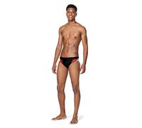 Speedo Swimsuit Brief Endurance+ Splice Team Colors Costume da Bagno, Edge Nero/Rosso, 38 Uomo