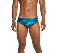 Speedo Swimsuit Brief Powerflex Eco Coded Riff Team Colors Slip da Nuoto, Wonder Blue/Green, 26 Uomo