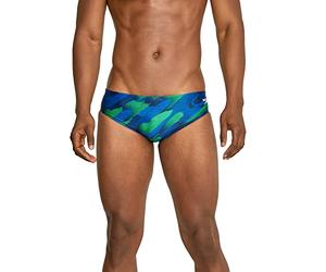 Speedo Swimsuit Brief Powerflex Eco Coded Riff Team Colors Slip da Nuoto, Wonder Blue/Green, 26 Uomo