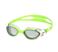 Speedo Biofuse 2.0 Swimming Goggles | Patented Easy Adjustment | Anti-Fog | Anti-Leak | Enhanced Fit | Improved Comfort Occhialini per Unisex Adulto, Green Fizz/Steel, One Size