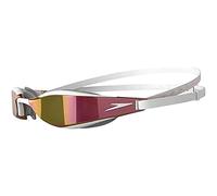 Occhialini Speedo Fastskin Hyper Elite bianco con lenti a specchio rosa