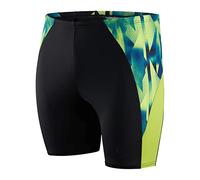 Speedo Uomo Eco Endurance+ Splice Mid Length Jammer, Nero/Verde, XXS
