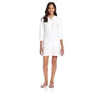 Speedo Women's Uv Cover Up Aquatic Quarter Sleeve Robe Solid White