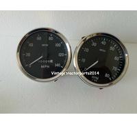 Speedometro Replica Smiths 100 Mm 0-140 MPH + Tachimetro 0-80 In Senso Orario BC