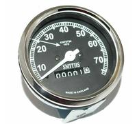 Speedometro Replica Smiths Nero 0-70 MPH Per Royal Enfield Bullet