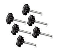 Speedowox - Manopole a vite M5 x 30 pezzi, a forma di esagonale, zigrinate con impugnatura a vite zigrinata, filettatura maschio