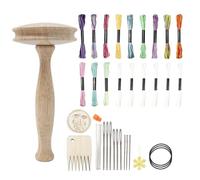 Speedweve - Fungo da rammendo, in legno, kit per rammendo, filo da rammendo, kit di strumenti per rammendare calzini e altri lavori all'uncinetto/lavoro a maglia