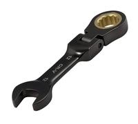 SPEEDWOX 12 mm Stubby Flex-Head chiave combinata a lampeggiamento - scatola a 72 denti e chiave a estremità aperta, testa flessibile antiscivolo, acciaio CR-V trattato termicamente su bulloni scapati