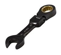 SPEEDWOX 14 mm Stubby Flex-Head chiave mista a lampeggiamento - scatola a 72 denti e chiave a estremità aperta, testa flessibile antiscivolo, acciaio CR-V trattato termicamente su bulloni decapati e