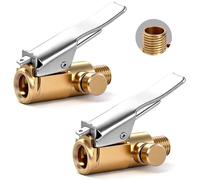 SPEEDWOX 2 PZ Bloccaggio Pneumatico Mandrino Ad Aria In Ottone Quick Connect Adattatore Gonfiatore Pneumatico Pulsante di Rilascio per Lock On Compressore D'aria Pompa Tubo di Montaggio Ugello