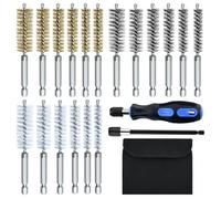 SPEEDWOX 20 spazzole metalliche con setole per trapano elettrico con manico esagonale da 1/4 di pollice in acciaio inox spazzola per la pulizia della spazzola metallica per la pulizia del foro Set di