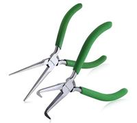 SPEEDWOX 2pcs Mini pinza per naso con ago piegata con denti e pinza per naso per ago per la creazione di gioielli 5" 45 gradi piegata lunga pinza a mascella seghettata pinza per staccare l'ago