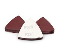 SPEEDWOX 30 pezzi di carta vetrata a triangolo con gancio e anello grana 320 80 mm per oscillare multi strumento dettaglio levigatrice dischi abrasivi triangolari