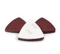 SPEEDWOX 30 pezzi gancio e Loop Triangle Sandpaper 80 Grit 80 mm 3-1/8 pollici per Oscillating Multi Tool Dettagli Sander Sanding Discs Triangle Sanding Pads