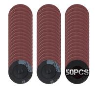 SPEEDWOX 50Pcs 2 "120 Grit Roll Lock Dischi a cambio rapido in ossido di alluminio rivestito Die Grinder Accessori Ossido di Alluminio Carta vetrata Disco Blocco Rullo Dischi abrasivi a cambio rapido