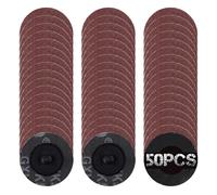 SPEEDWOX 50Pcs 2 "80 Grit Roll Lock Dischi a cambio rapido in ossido di alluminio rivestito Die Grinder Accessori Ossido di Alluminio Carta vetrata Disco Blocco Rullo Dischi abrasivi a cambio rapido
