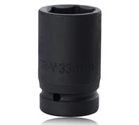 SPEEDWOX Bussola a impatto profonda da 2,5 cm, profondità 33 mm, attacco da 2,5 cm, 6 punti, presa per dado dell'asse metrico per una facile rimozione dei dadi dell'albero dell'asse, design angolare