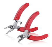 SPEEDWOX Confezione da 2 mini pinze a becchi lunghi e corti, 11,4 cm, tronchese diagonale obliqua, tronchese in acciaio