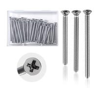 SPEEDWOX Kit di 50 viti extra lunghe per prese elettriche lunghezze 4 cm, 4,5 cm e 5 cm viti a testa piatta per interruttori elettrici, scatole di giunzione e montaggio di prese a muro