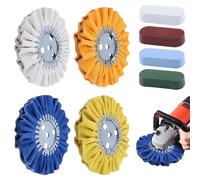 SPEEDWOX Kit di 8 ruote per lucidatura delle vie aeree con diametro di 5/8 "foro per pergolato composto di lucidatura e ruota di lucidatura in metallo in alluminio 8" di diametro 5/8" in foro per