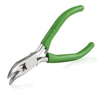 SPEEDWOX Mini pinza a becco curvo con ganascia seghettata e tagliatasena da 12,7 cm, pinza a becco lungo curvo per artigianato e riparazione di gioielli, creazione di gioielli in filo metallico