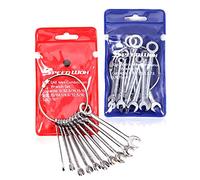 SPEEDWOX Mini set di chiavi di accensione metriche e SAE Set 4 mm-11 mm 5/32 "-7/16" Set di chiavi piccole aperte e terminali mini set di chiavi con sacchetti e anelli portatili